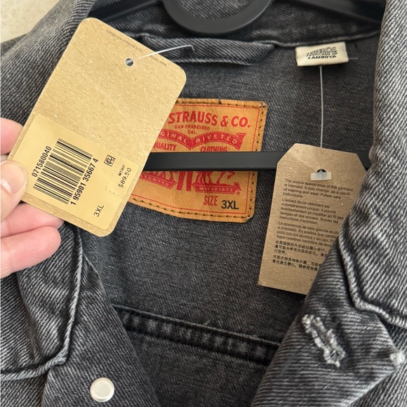 BNWT. Levi's Charcoal Denim Jacket for Men - Picture 3 of 8